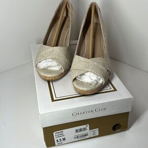 Charter Club Toniie Platino Wedge Sandals size 8.5M